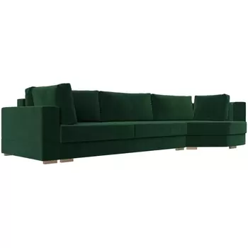 угловой диван Лига-026 правый угол (Велюр/Зеленый) Лига Диванов 119168