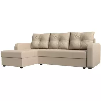 Угловой диван Ливерпуль Лайт левый угол (Экокожа/Бежевый) Лига Диванов 117740L