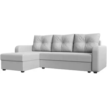 Угловой диван Ливерпуль Лайт левый угол (Экокожа/Белый) Лига Диванов 117741L