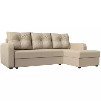 Угловой диван Ливерпуль Лайт правый угол (Экокожа/Бежевый) Лига Диванов 117740