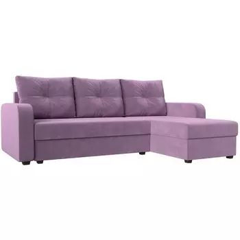 Угловой диван Ливерпуль Лайт правый угол (Микровельвет/Фиолетовый) Лига Диванов 117732