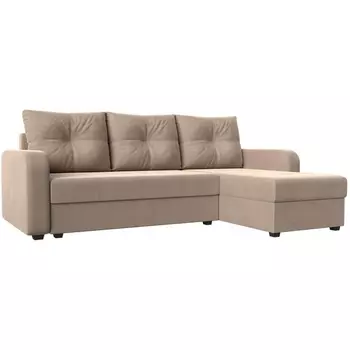 Угловой диван Ливерпуль Лайт правый угол (Велюр/Бежевый) Лига Диванов 117718