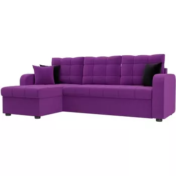 Угловой диван Ливерпуль левый (микровельвет фиолетовый) Лига Диванов 29095L