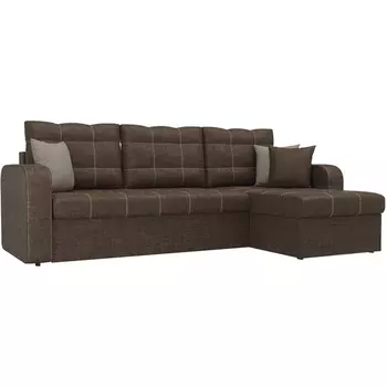 Угловой диван Ливерпуль правый (рогожка коричневая) Лига Диванов 29088