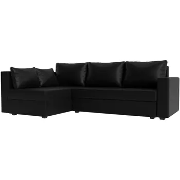 Угловой диван Мансберг левый (экокожа черная) Лига Диванов 112545L