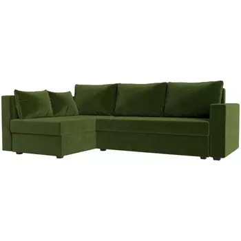 Угловой диван Мансберг левый (микровельвет зеленый) Лига Диванов 112531L