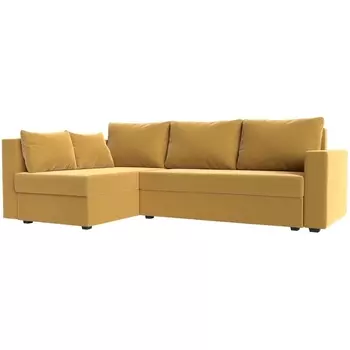 Угловой диван Мансберг левый (микровельвет желтый) Лига Диванов 112530L