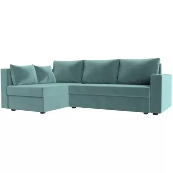 Угловой диван Мансберг левый (Велюр бирюзовый) Лига Диванов 112521L