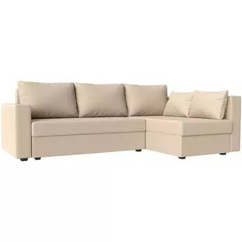 Угловой диван Мансберг правый (экокожа бежевая) Лига Диванов 112543