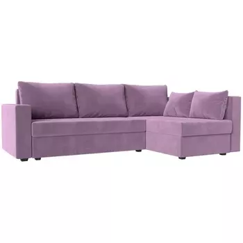 Угловой диван Мансберг правый (микровельвет сиреневый) Лига Диванов 112534