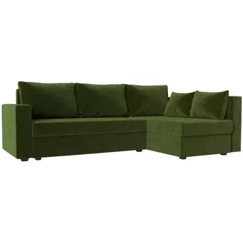 Угловой диван Мансберг правый (микровельвет зеленый) Лига Диванов 112531