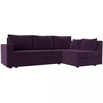 Угловой диван Мансберг правый (велюр фиолетовый) Лига Диванов 112526