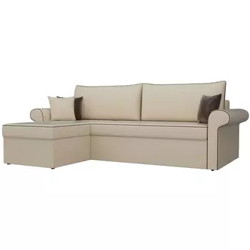 Угловой диван Милфорд левый угол (Экокожа бежевый) Лига Диванов 29067L