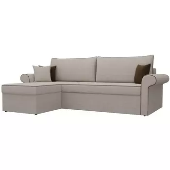 Угловой диван Милфорд левый угол (Рогожка бежевый) Лига Диванов 29052L