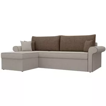 Угловой диван Милфорд левый угол (Рогожка бежевый) Лига Диванов 29053L