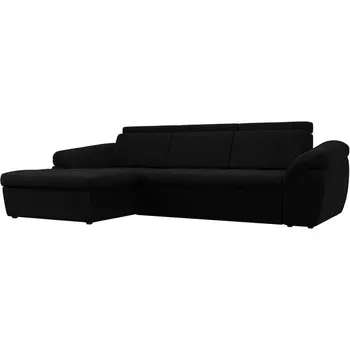 Угловой диван Мисандра левый (микровельвет черный) Лига Диванов 101815L