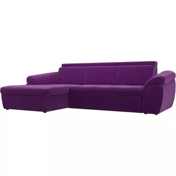 Угловой диван Мисандра левый (микровельвет фиолетовый) Лига Диванов 101814L