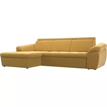 Угловой диван Мисандра левый (микровельвет желтый) Лига Диванов 109640L