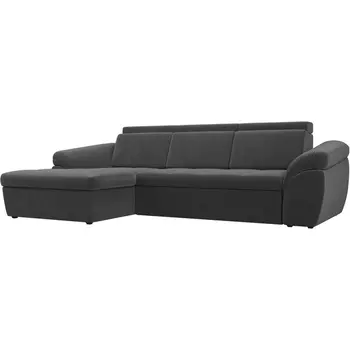 Угловой диван Мисандра левый (велюр серый) Лига Диванов 101808L