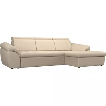 Угловой диван Мисандра правый (экокожа бежевая) Лига Диванов 101819