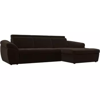 Угловой диван Мисандра правый (микровельвет коричневый) Лига Диванов 101813