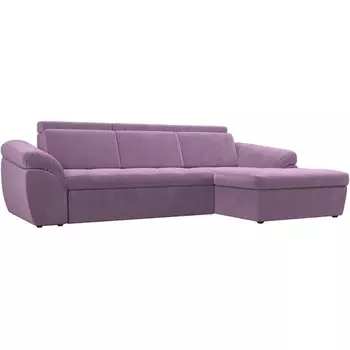 Угловой диван Мисандра правый (микровельвет сиреневый) Лига Диванов 109643