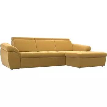 Угловой диван Мисандра правый (микровельвет желтый) Лига Диванов 109640