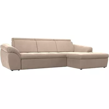 Угловой диван Мисандра правый (велюр бежевый) Лига Диванов 101804
