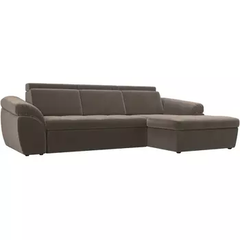 Угловой диван Мисандра правый (велюр коричневый) Лига Диванов 101807