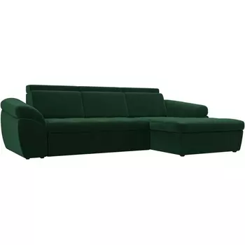 Угловой диван Мисандра правый (велюр зеленый) Лига Диванов 101806