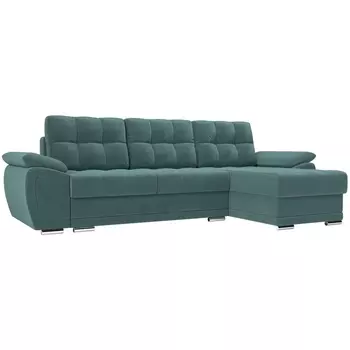 Угловой диван Нэстор правый (Велюр бирюзовый) Лига Диванов 109807