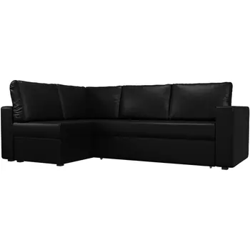 Угловой диван Оливер левый угол (экокожа черная) Лига Диванов 102080L