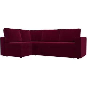 Угловой диван Оливер левый угол (микровельвет бордовый) Лига Диванов 109645L