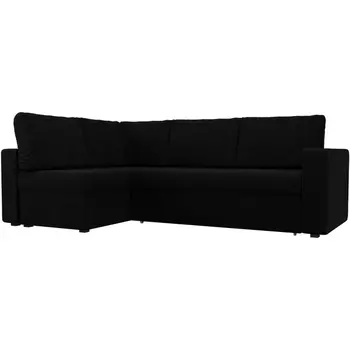Угловой диван Оливер левый угол (микровельвет черный) Лига Диванов 102073L