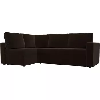 Угловой диван Оливер левый угол (микровельвет коричневый) Лига Диванов 102071L