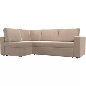 Угловой диван Оливер левый угол (велюр бежевый) Лига Диванов 102062L