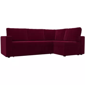 Угловой диван Оливер правый (микровельвет бордовый) Лига Диванов 109645