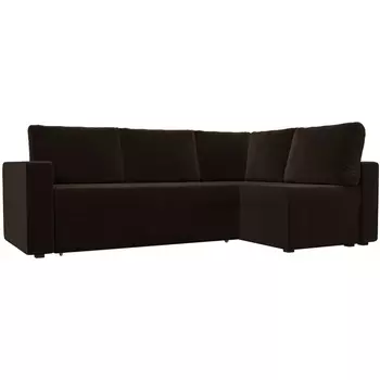 Угловой диван Оливер правый (микровельвет коричневый) Лига Диванов 102071