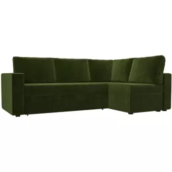 Угловой диван Оливер правый (микровельвет зеленый) Лига Диванов 102070