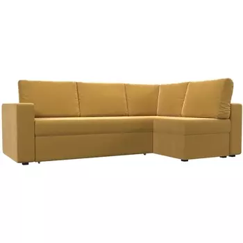 Угловой диван Оливер правый (микровельвет желтый) Лига Диванов 109646