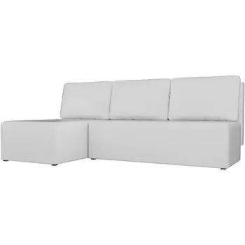 Угловой диван Поло левый (экокожа белая) Лига Диванов 100441L