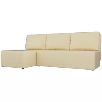 Угловой диван Поло левый (экокожа бежевая) Лига Диванов 100440L