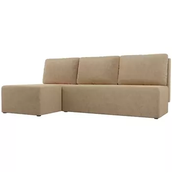 Угловой диван Поло левый (микровельвет бежевый) Лига Диванов 100444L