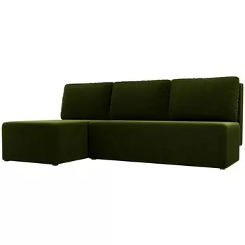 Угловой диван Поло левый (микровельвет зеленый) Лига Диванов 100433L