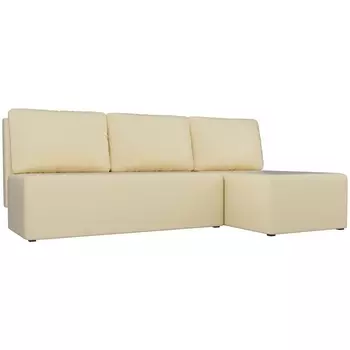 Угловой диван Поло правый (экокожа бежевая) Лига Диванов 100440