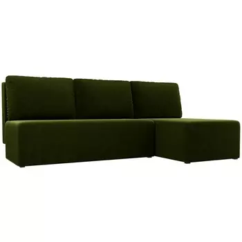 Угловой диван Поло правый (микровельвет зеленый) Лига Диванов 100433