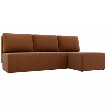 Угловой диван Поло правый (рогожка коричневая) Лига Диванов 100438