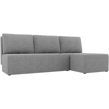 Угловой диван Поло правый (рогожка серая) Лига Диванов 100439