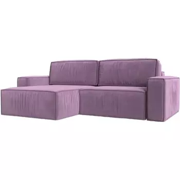 Угловой диван Прага классик левый угол (Микровельвет/Фиолетовый) Лига Диванов 116777L