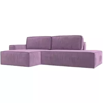 Угловой диван Прага модерн левый угол (Микровельвет/Фиолетовый) Лига Диванов 116753L